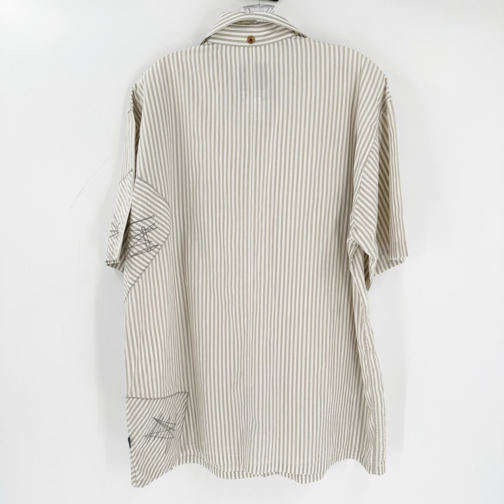 Sean John Striped Cotton Short Sleeve Button-Up Shirt Size Medium - Picture 2 of 9